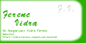 ferenc vidra business card
